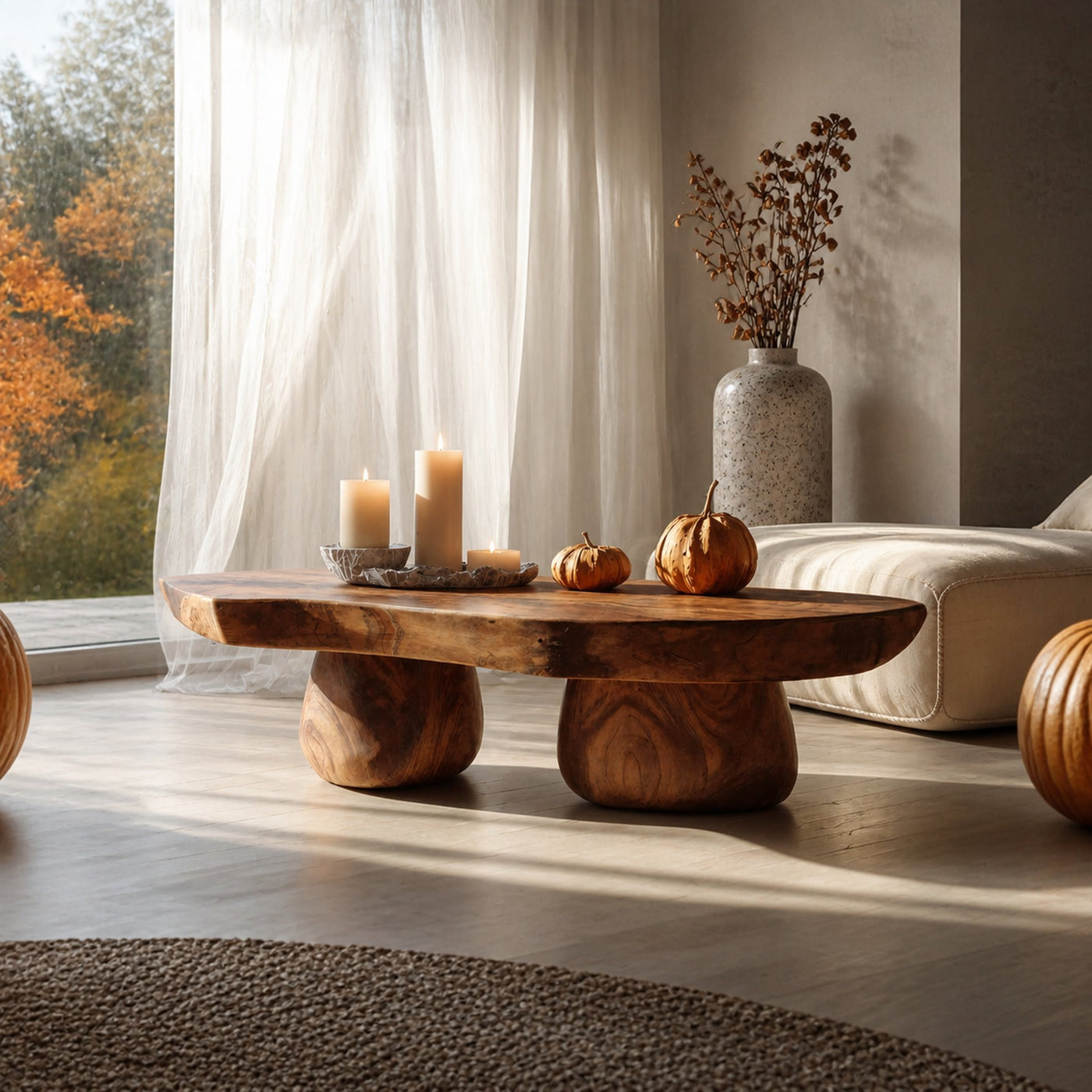 Handcrafted Wooden Live Edge Coffee Table Entryway Design Spooky Touch