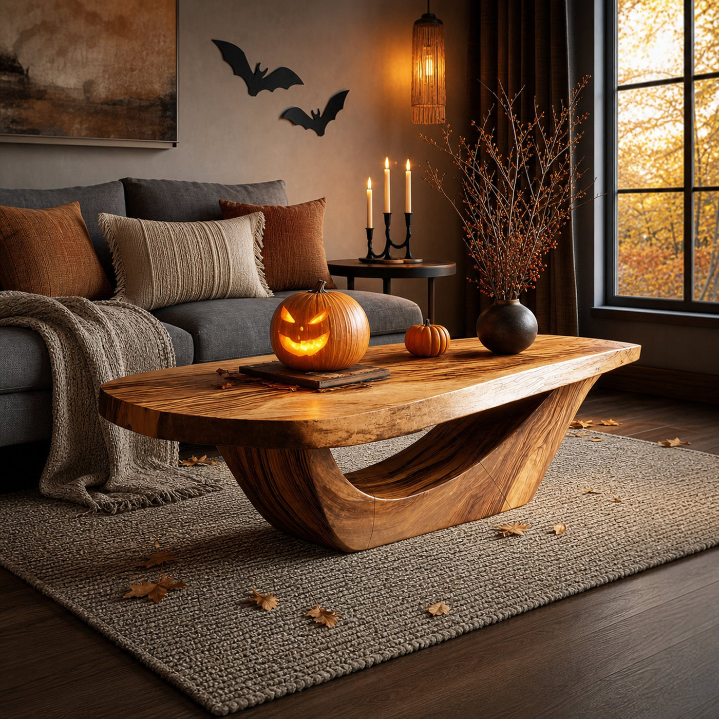 Handcrafted Wooden Live Edge Coffee Table For Furniture Decor Autumn