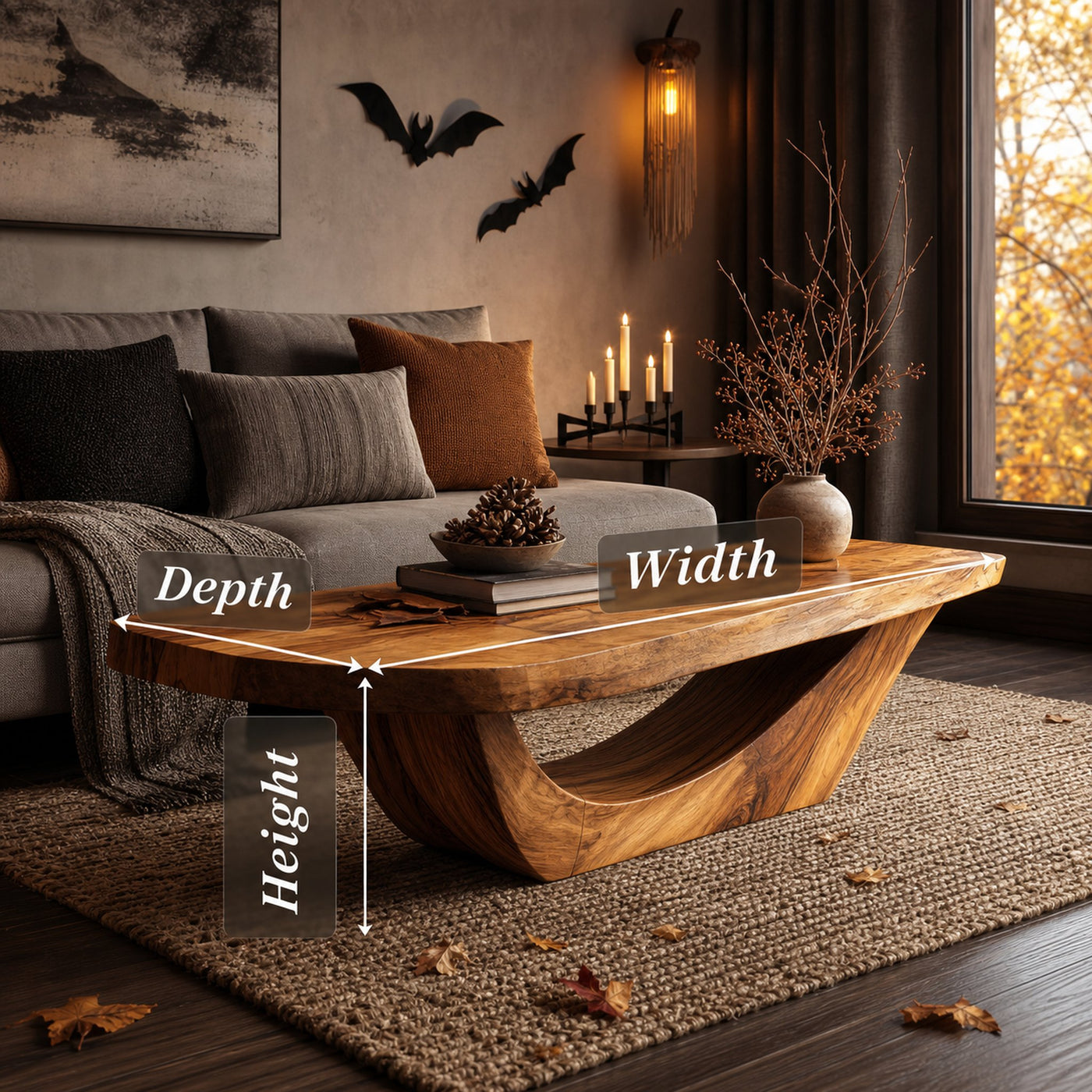 Handcrafted Wooden Live Edge Coffee Table For Furniture Decor Autumn - product view 6
