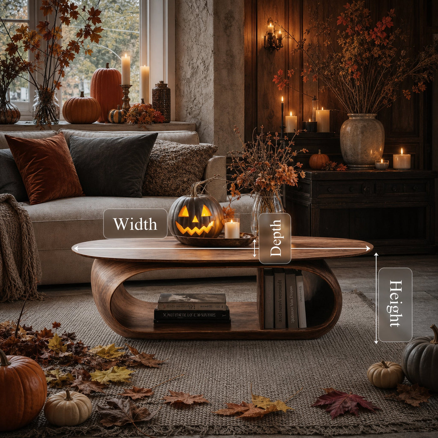Handcrafted Wooden Live Edge Coffee Table For Living Room Halloween Ideas - product view 6