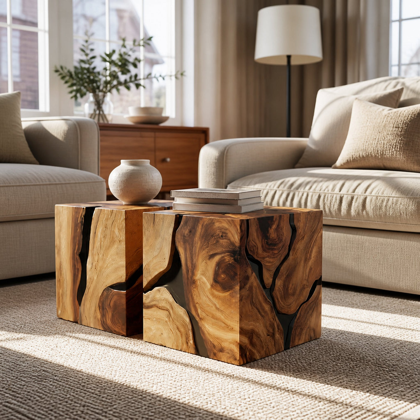 Handcrafted Wooden Square Coffee Table For Furniture Decor - product view 6