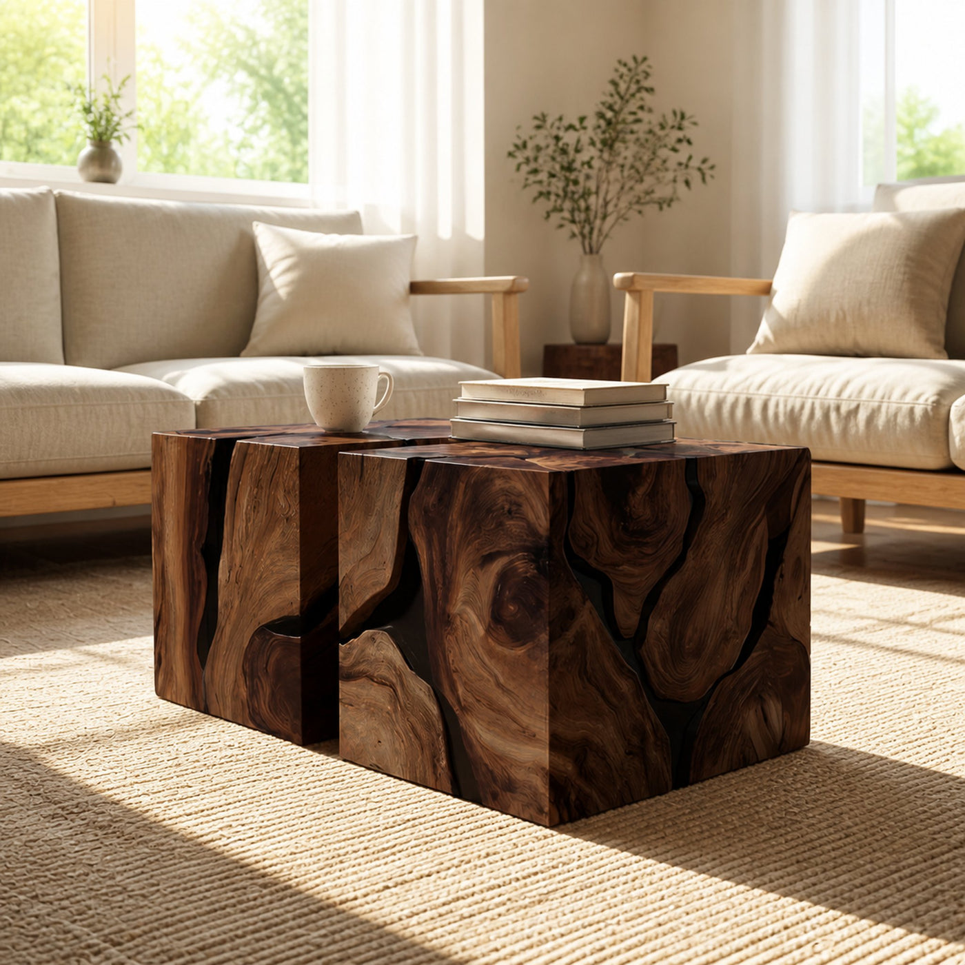 Handcrafted Wooden Square Coffee Table For Furniture Decor - product view 7