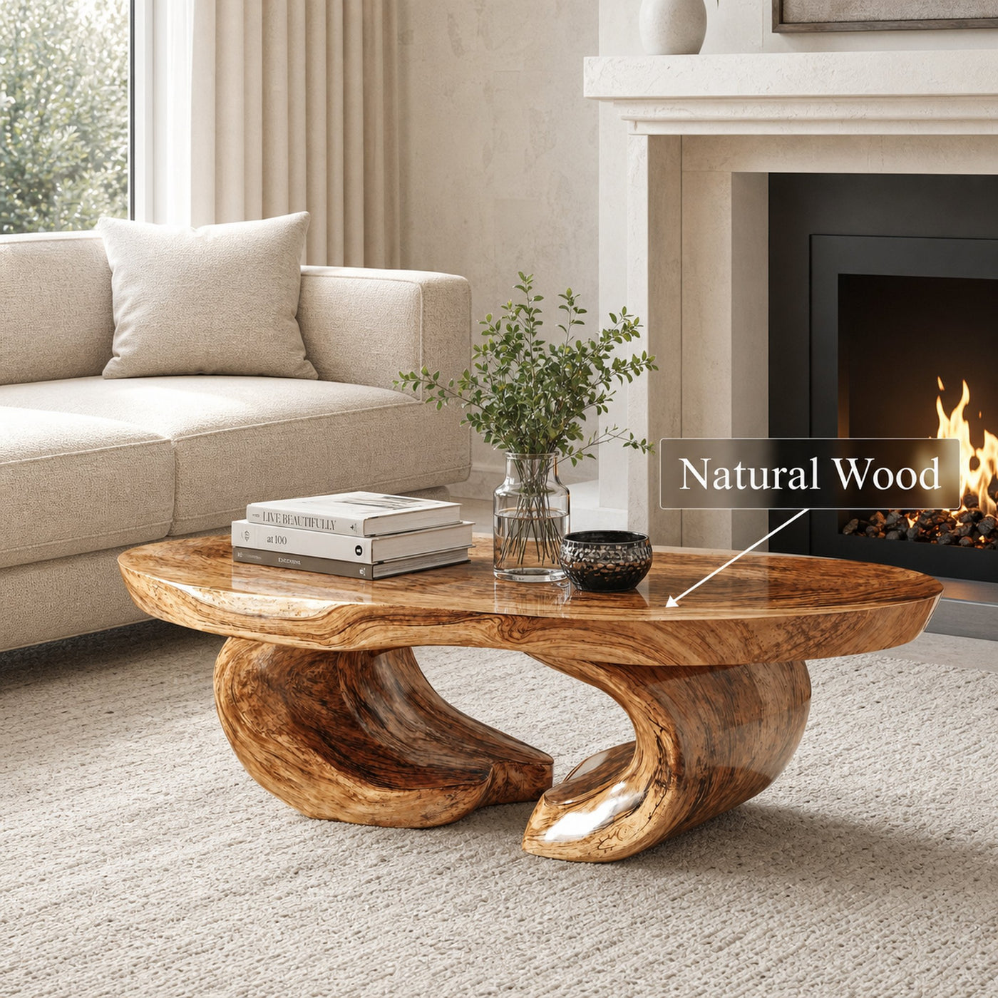 Handmade Wood Coffee Table Luxury Craftsmanship - product view 6