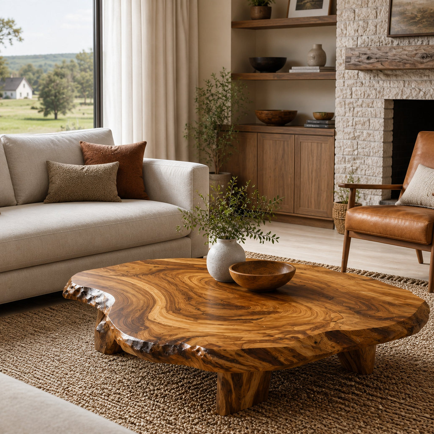 Live Edge Coffee Table For Statement Luxury Home - product view 6