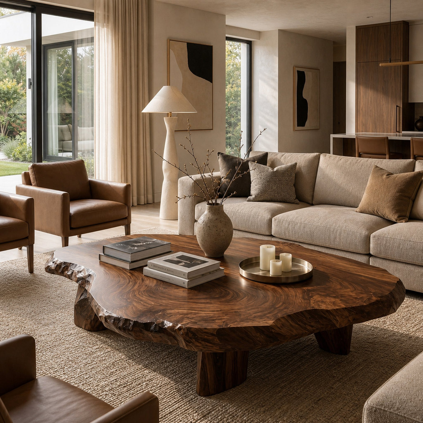 Live Edge Coffee Table For Statement Luxury Home - product view 7