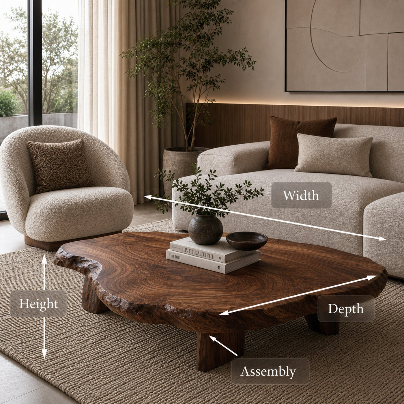Live Edge Coffee Table For Statement Luxury Home - product view 8