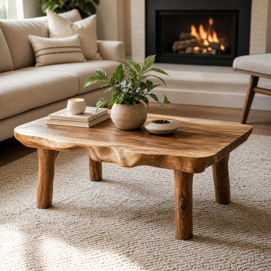 Live Edge Farmhouse Wood Coffee Table