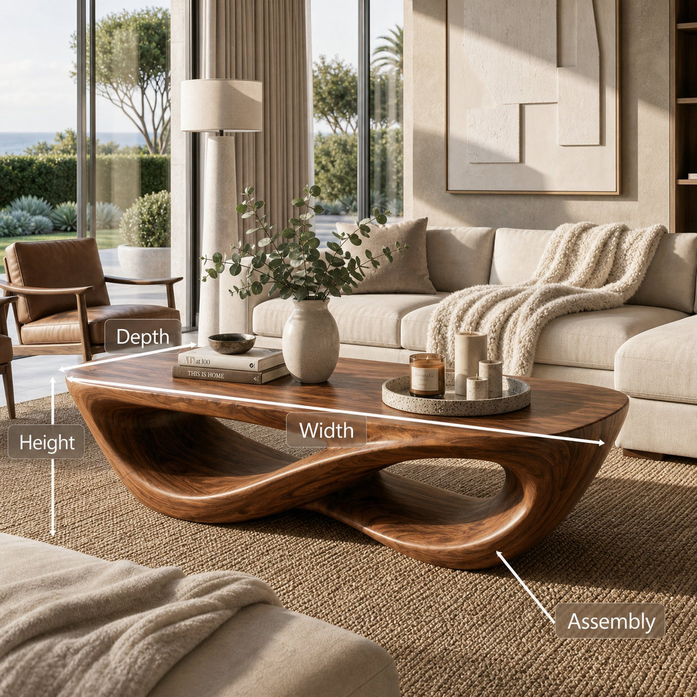 Luxury Coffee Table With Double Loop Base For Living Room - product view 8