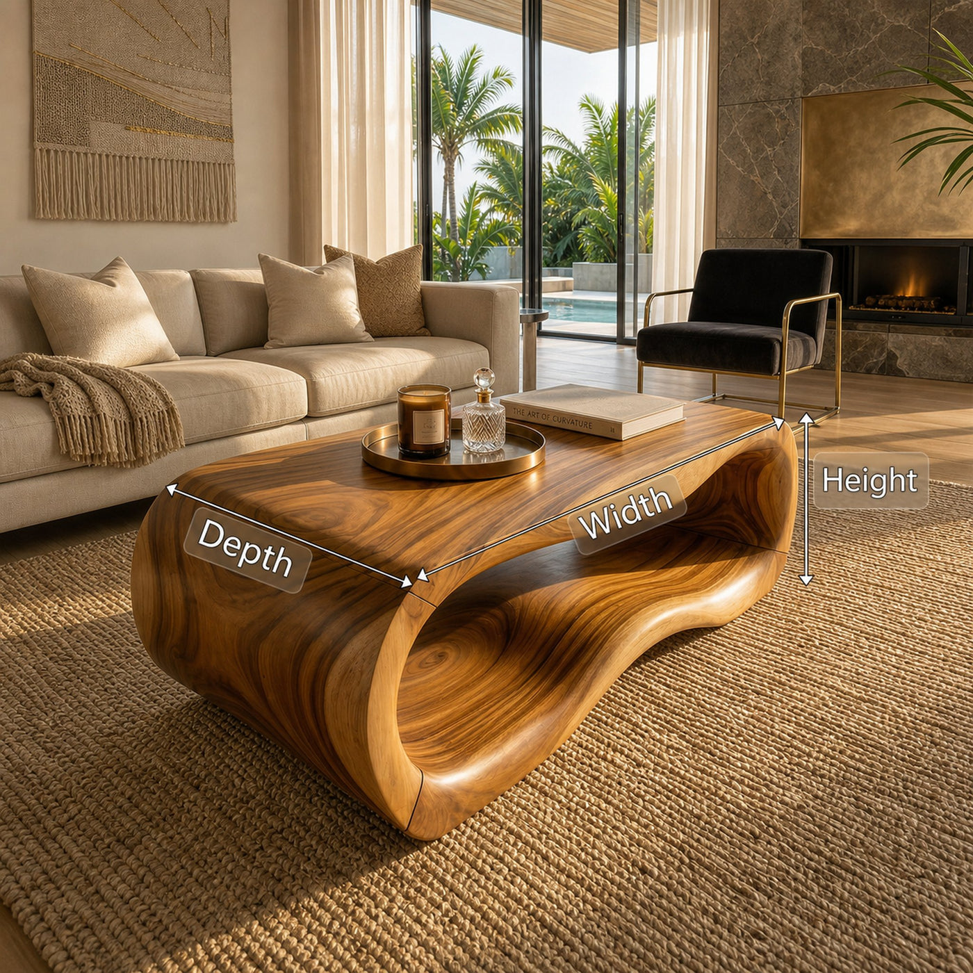Luxury Sculptural Coffee Table For Villa - product view 8