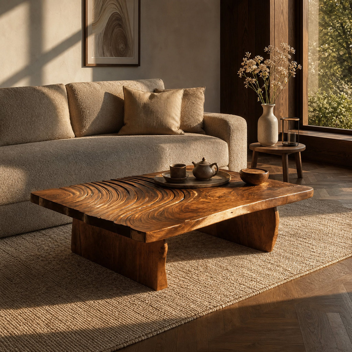 Mid Century Abstract Coffee Table For Living Room Decor