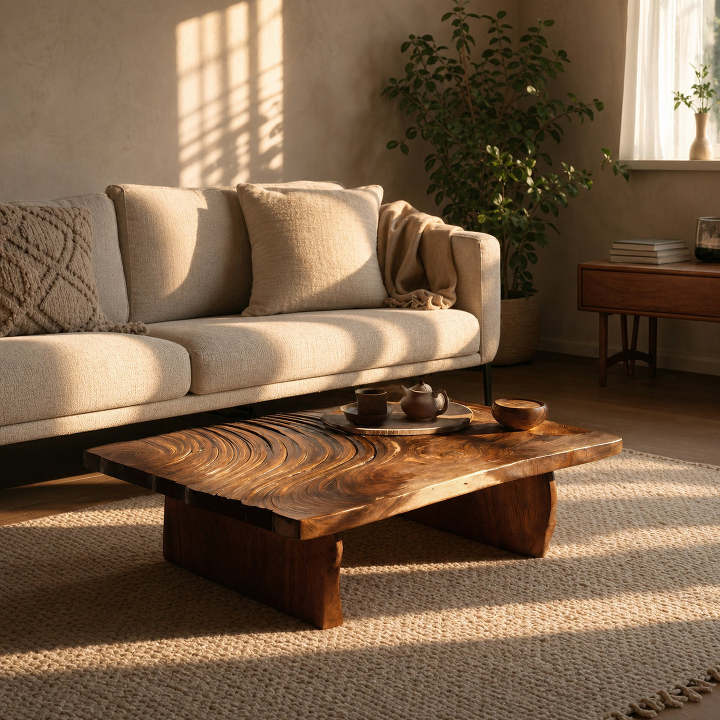 Mid Century Abstract Coffee Table For Living Room Decor - product view 6