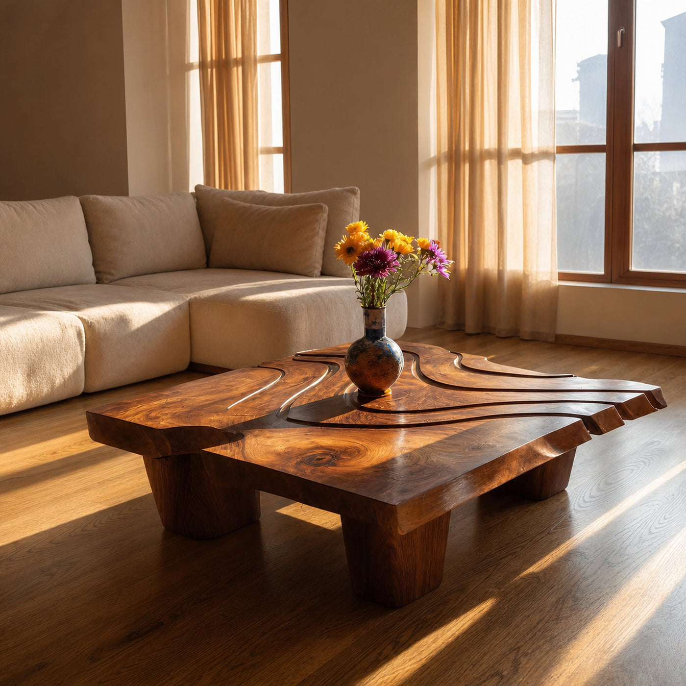 Mid Century Abstract Irregular Coffee Table For Entryway Design