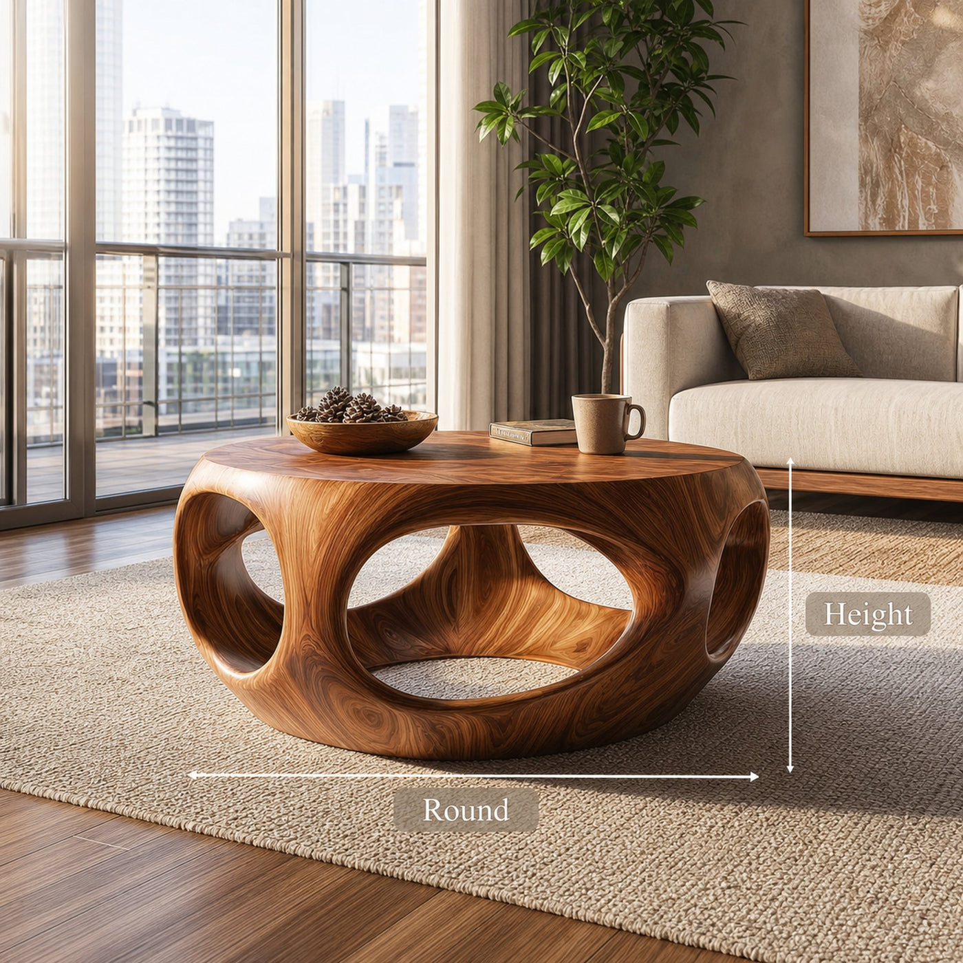 Mid Century Artistic Coffee Table Living Room - product view 6