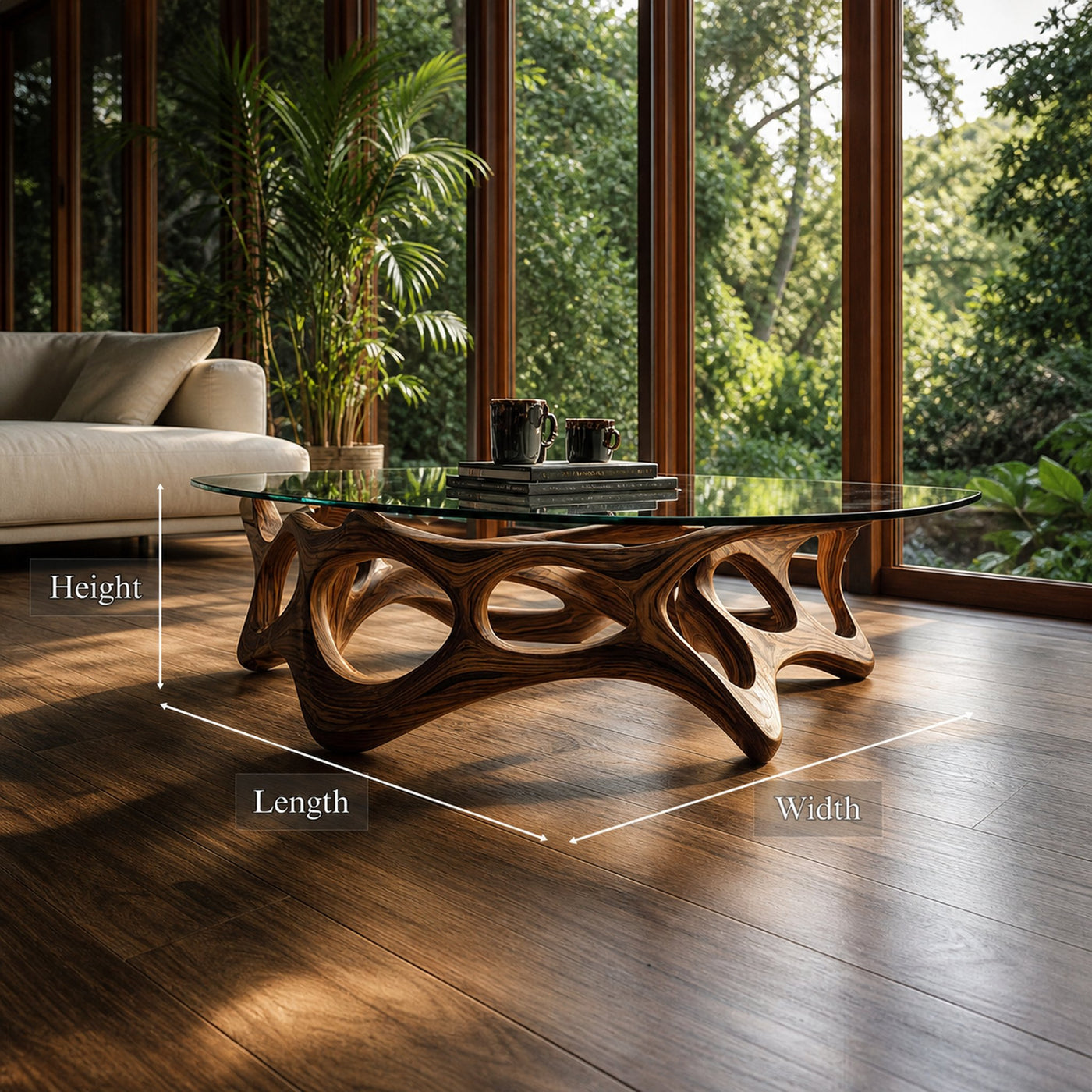 Mid Century Artistic Coffee Table Living Space - product view 7