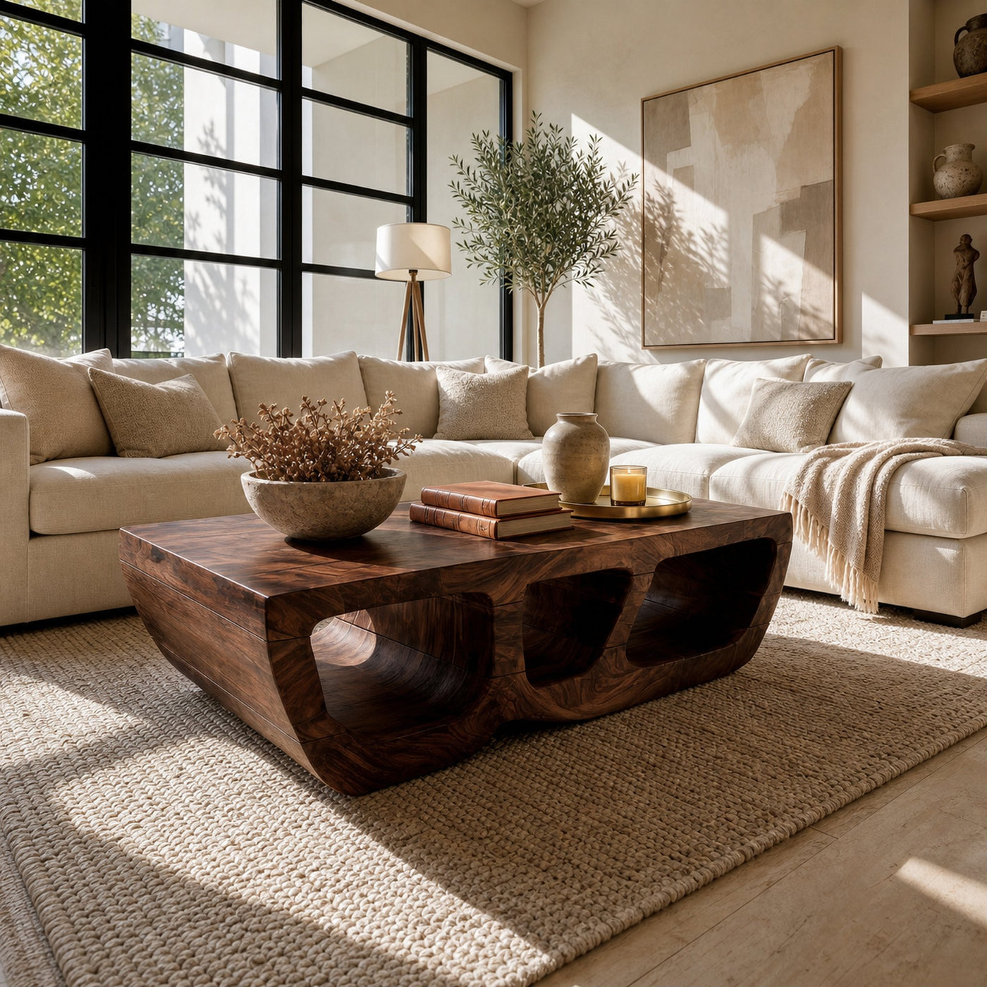 Mid Century Block Coffee Table Lounge Area - product view 6