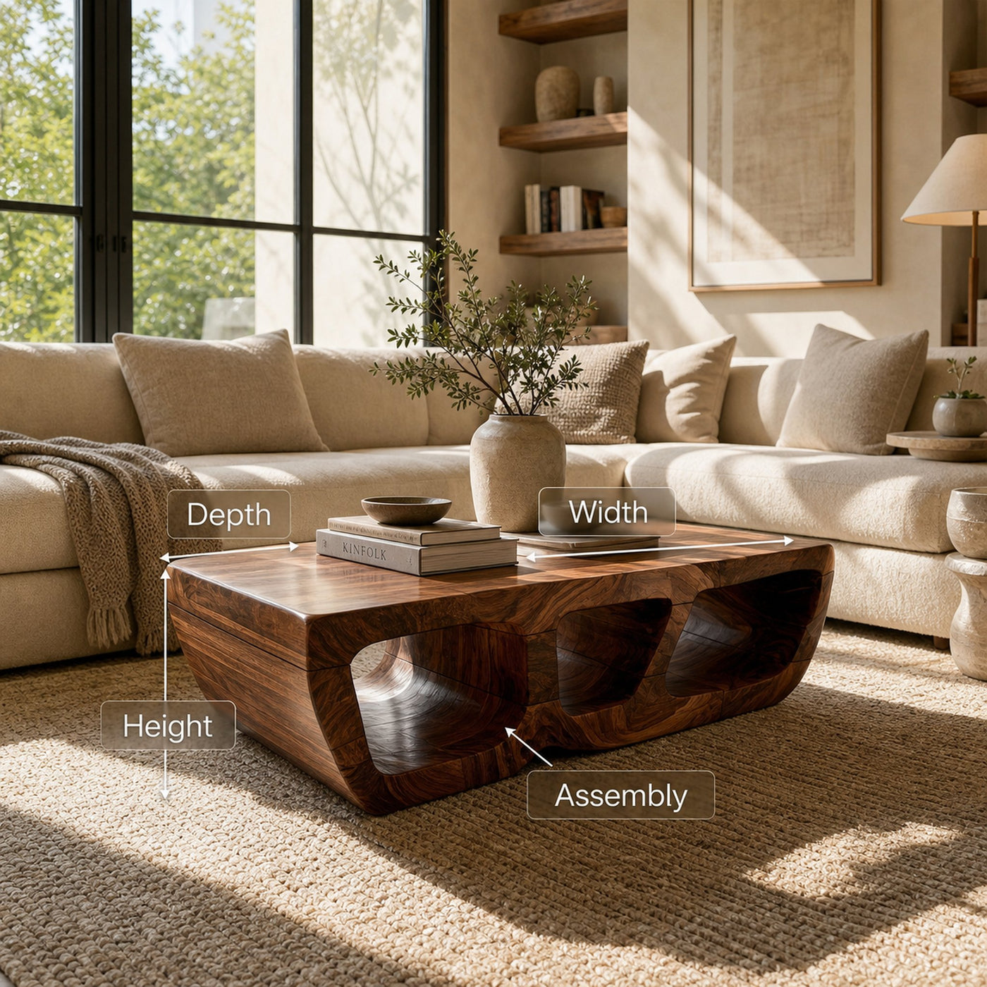 Mid Century Block Coffee Table Lounge Area - product view 8