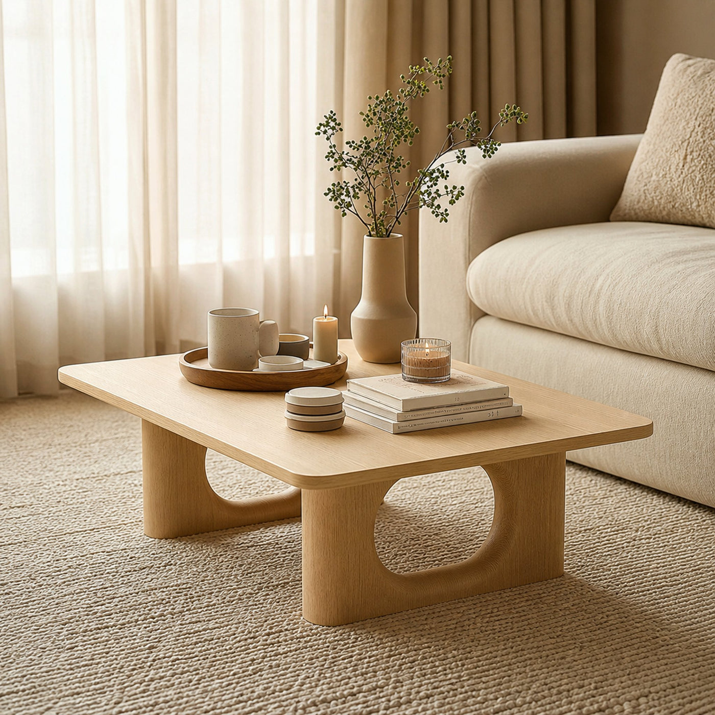 Mid Century Coffee Table Living Room Sofa Space
