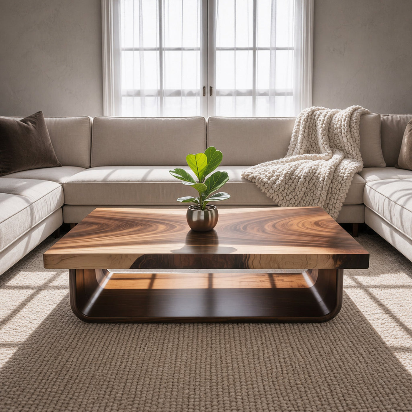Mid Century Flow Form Coffee Table Living Room