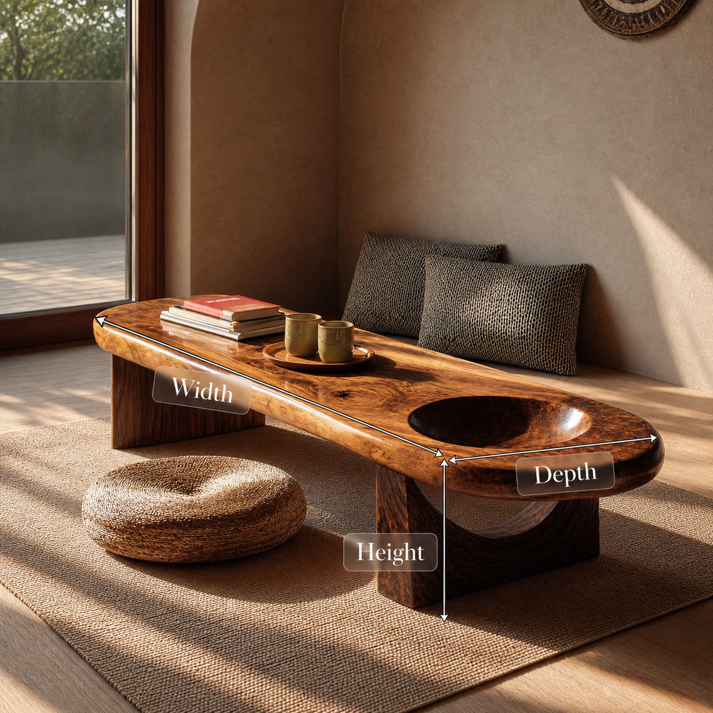 Mid Century Handcrafted Live Edge Coffee Table For Furniture Decor - product view 6