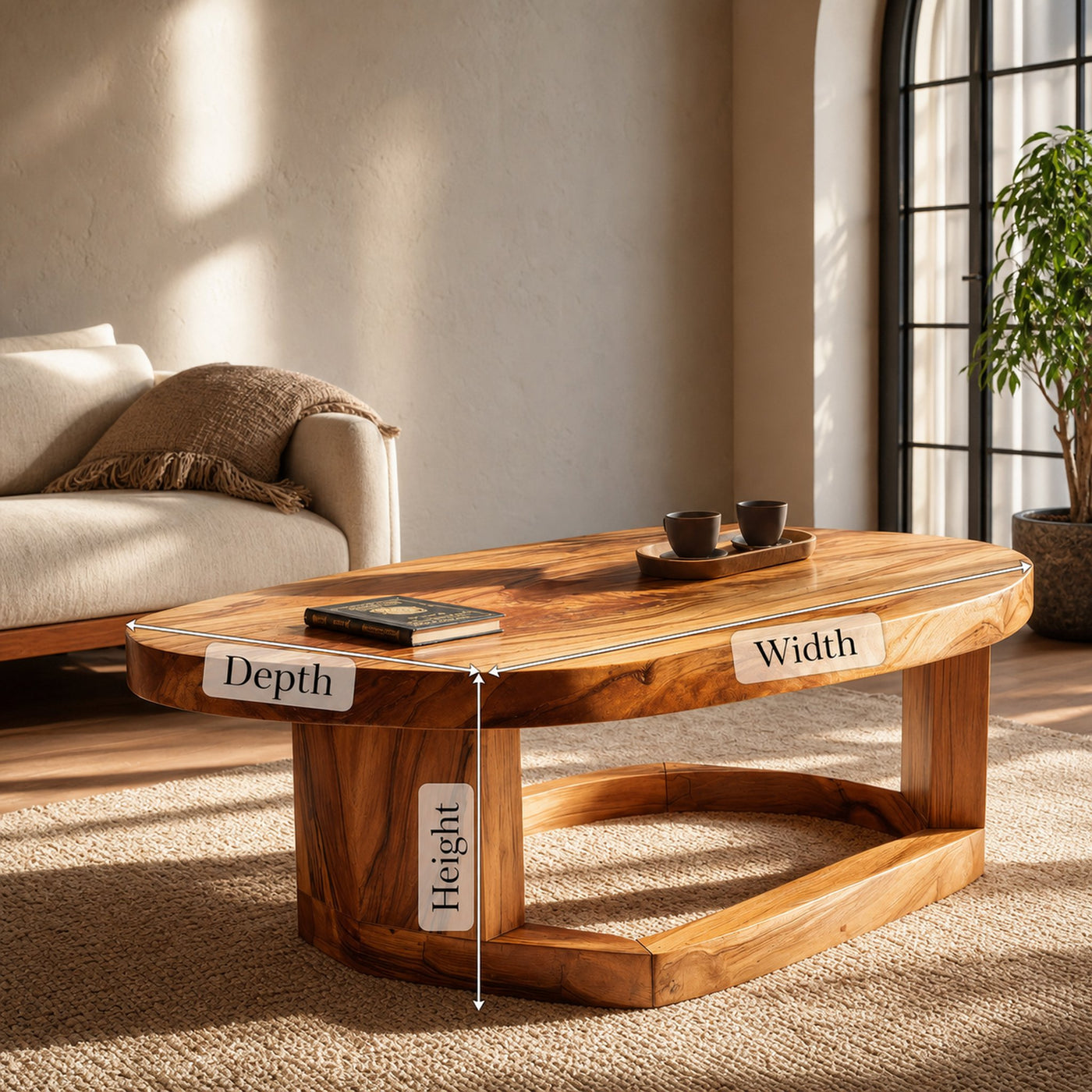 Mid Century Handcrafted Solid Wood Coffee Table For Furniture Decor - product view 6