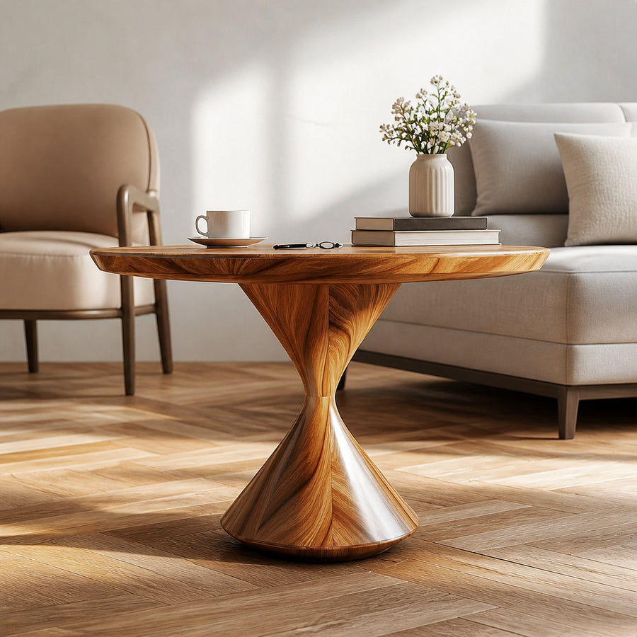 Mid Century Hourglass Coffee Table Living Room Office Room