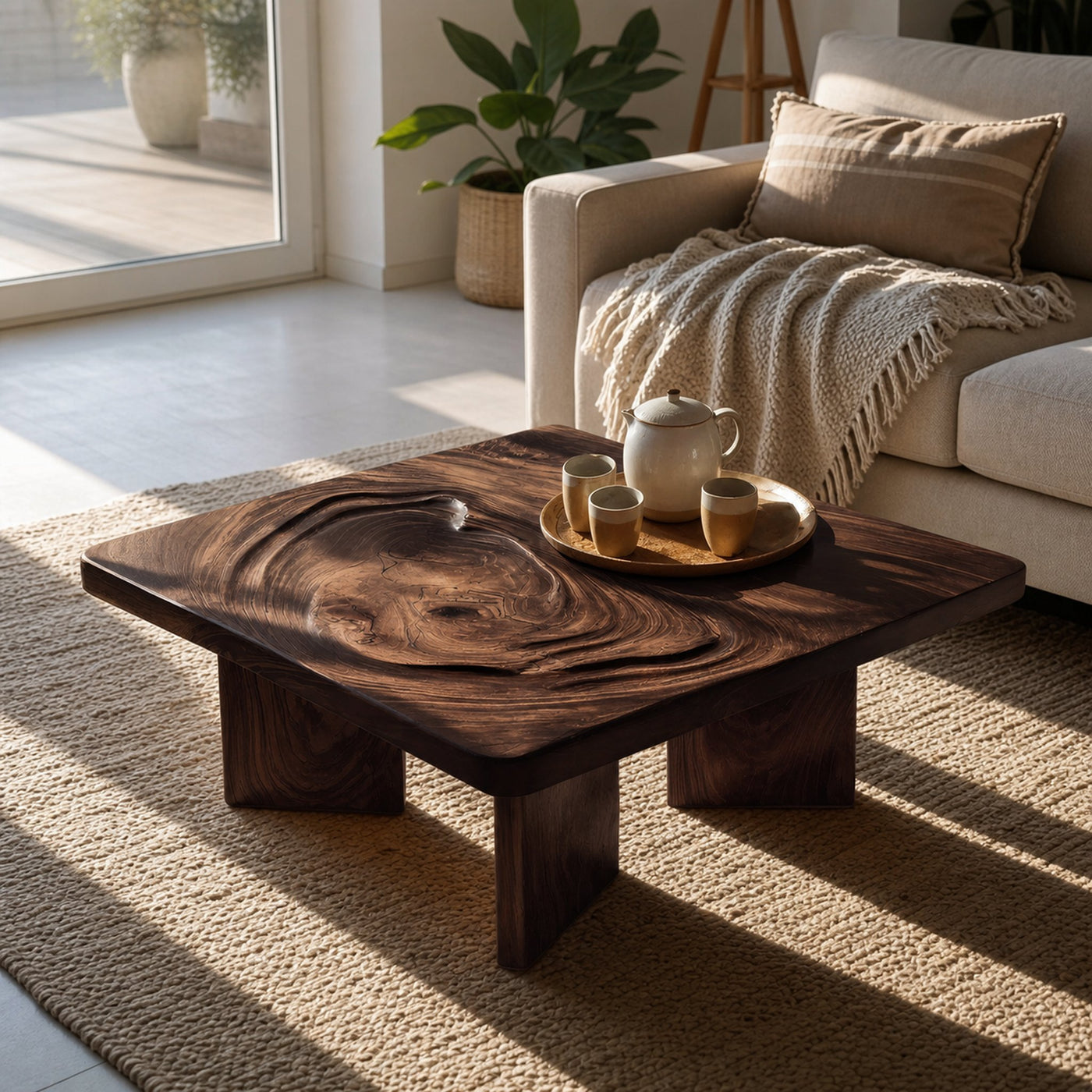 Mid Century Irregular Wooden Table For Furniture Decor - product view 7