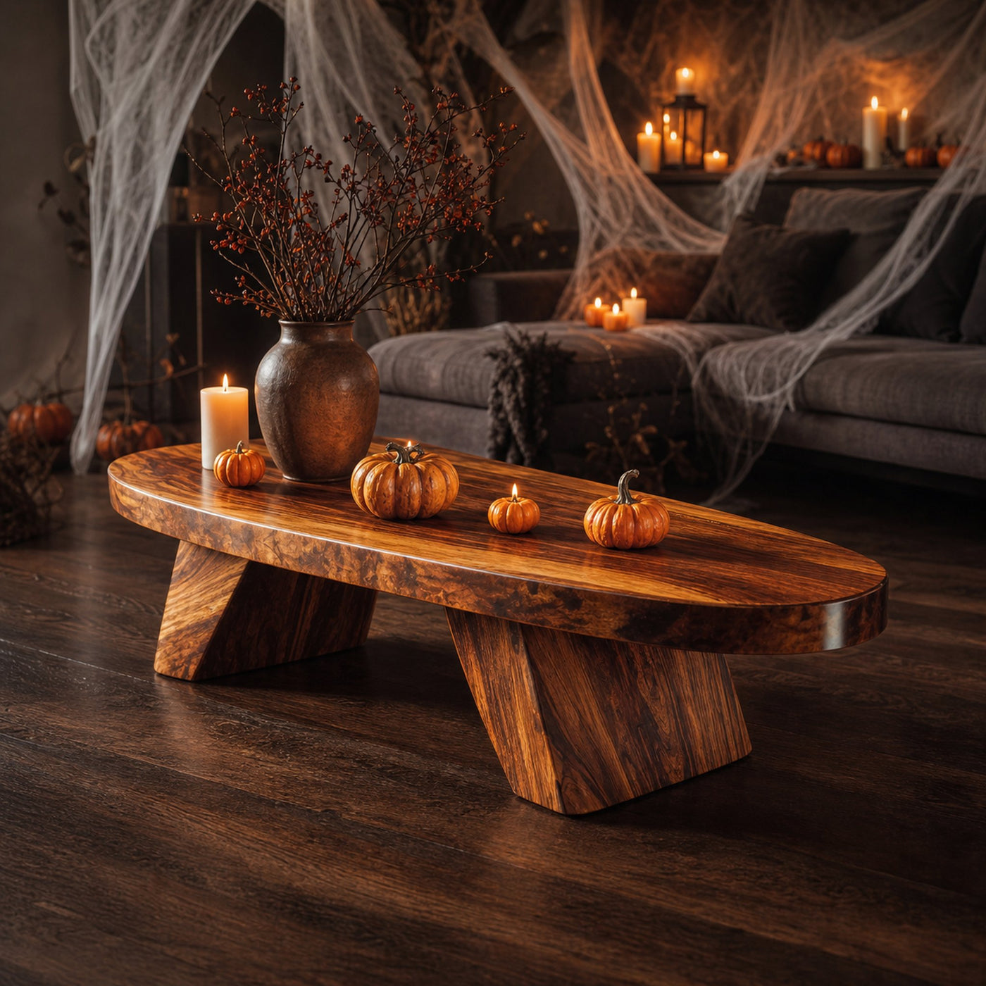 Mid Century Live Edge Coffee Table Entryway Design Spooky Vibe
