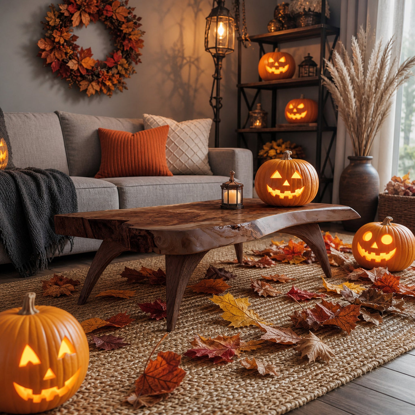 Mid Century Live Edge Coffee Table For Entryway Design Halloween Style - product view 7