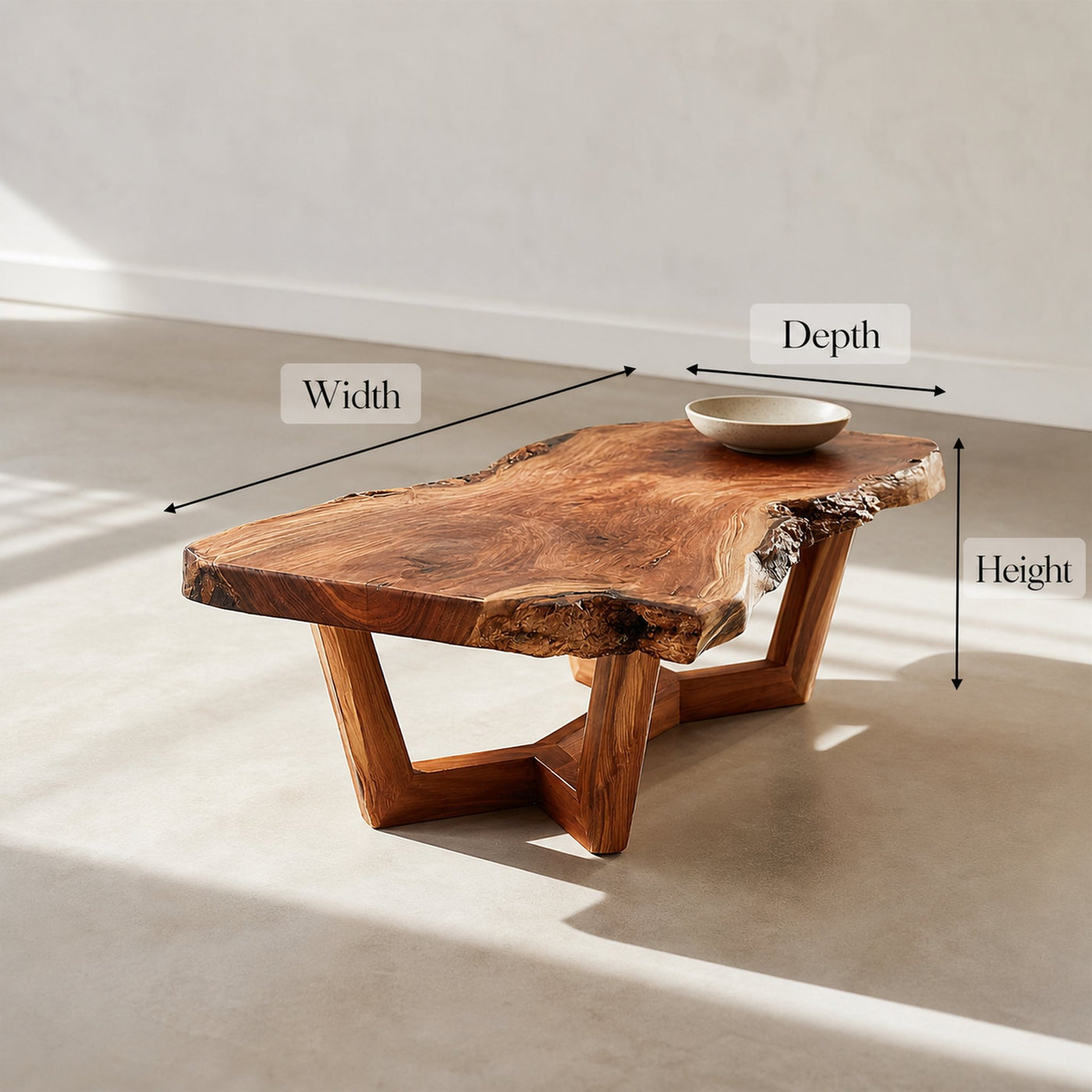 Mid Century Live Edge Coffee Table Living Room - product view 4