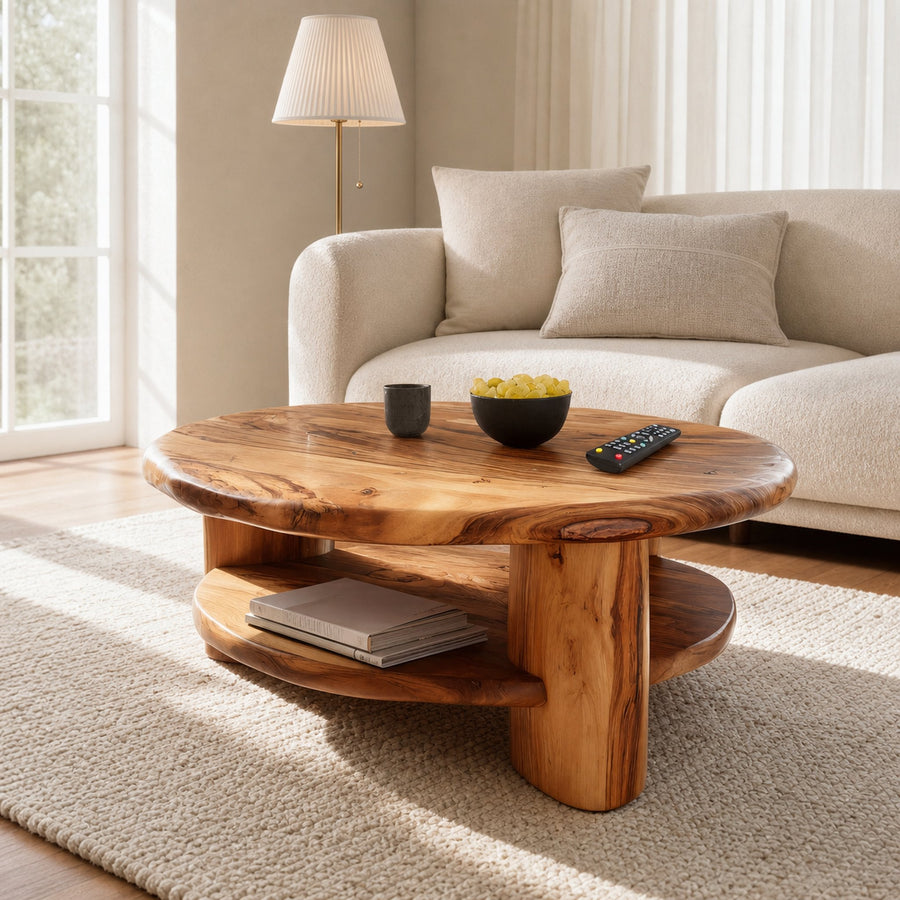Mid Century Live Edge Low Table For Living Room Furniture Design