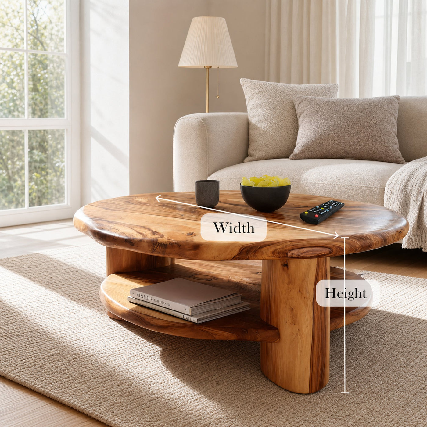 Mid Century Live Edge Low Table For Living Room Furniture Design - product view 6