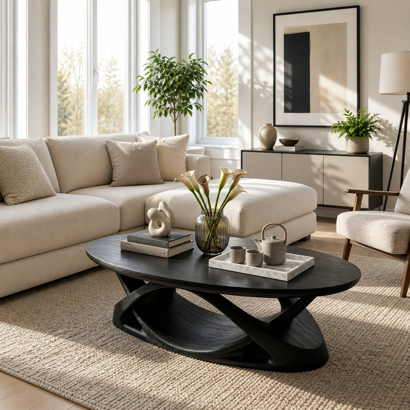 Mid Century Minimal Coffee Table Lounge Bedroom - product view 7