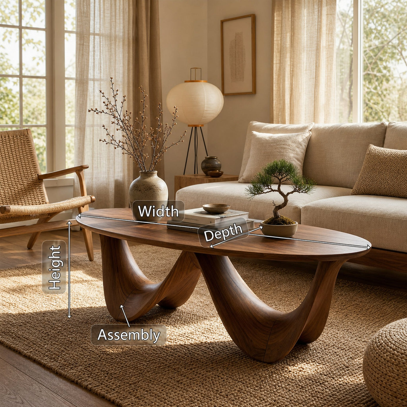 Mid Century Modern Coffee Table Family Room - product view 8