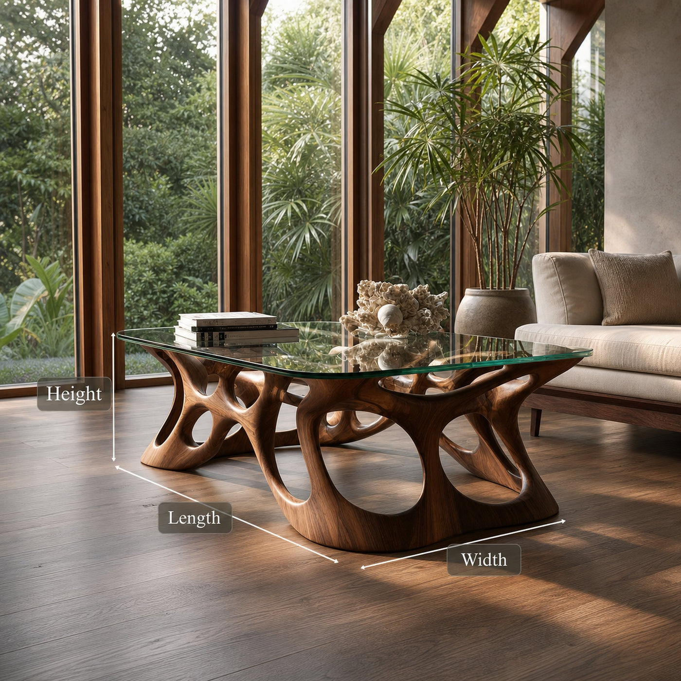 Mid Century Modern Coffee Table Open Living Room - product view 7
