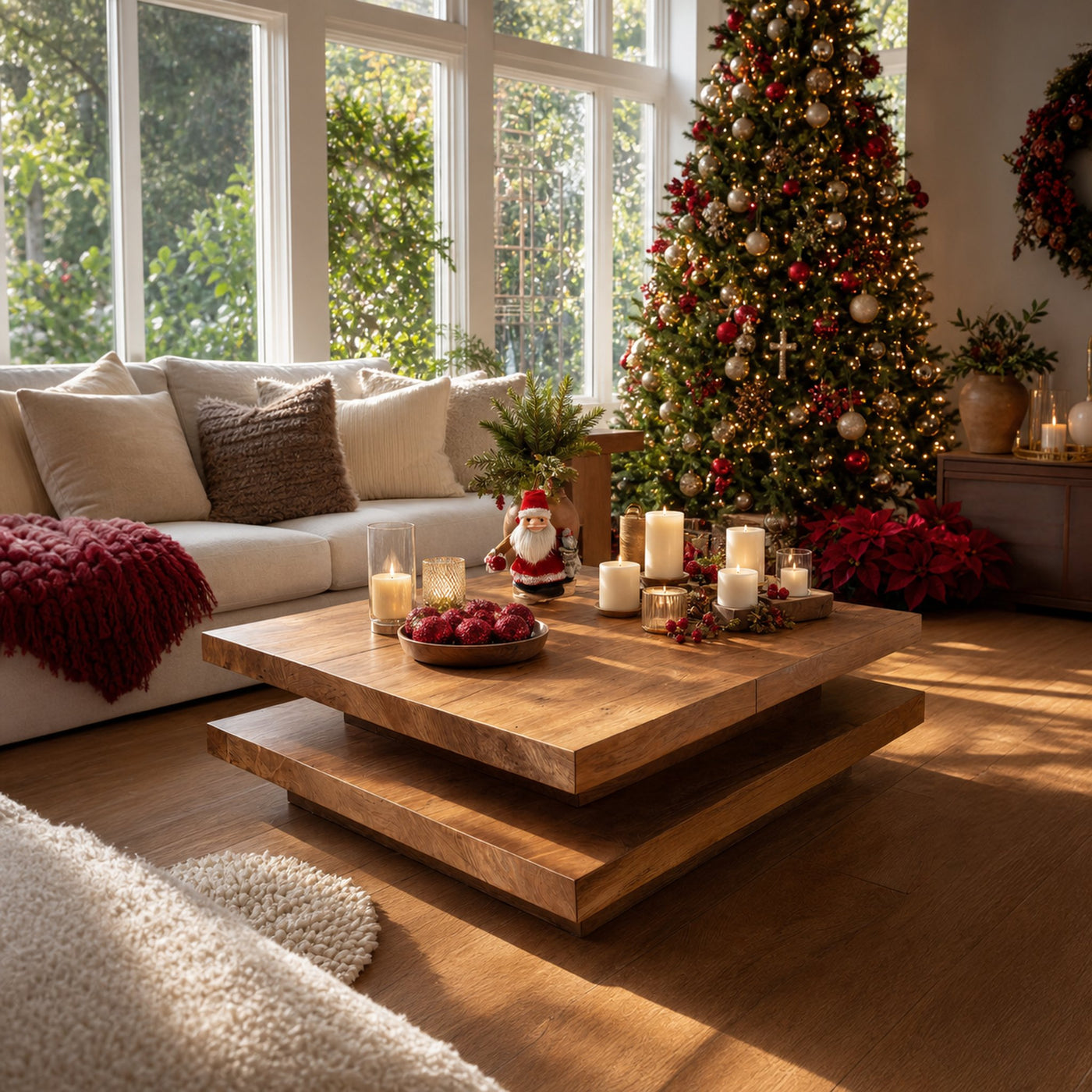Mid Century Modern Coffee Table Solid Wood For Christmas Style