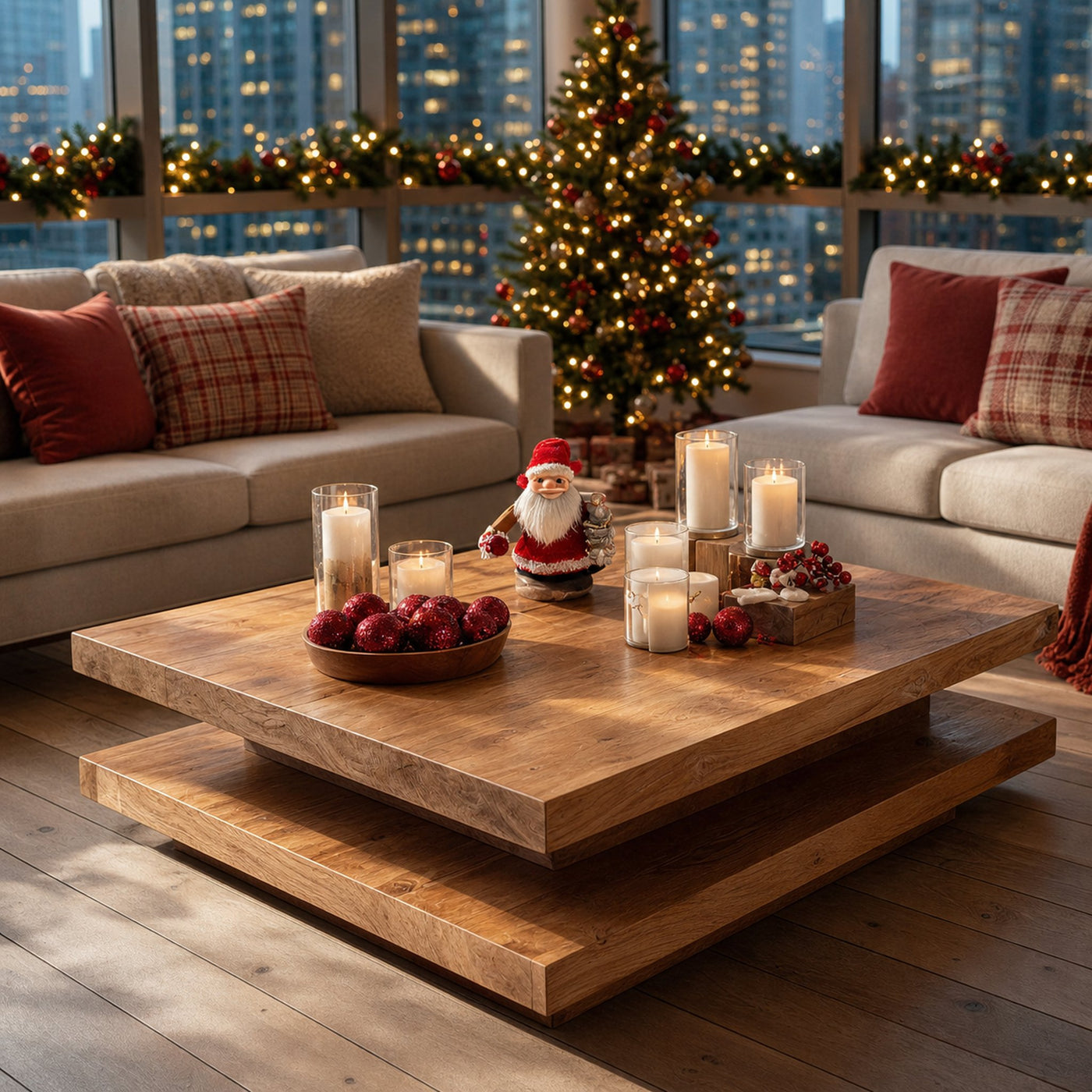 Mid Century Modern Coffee Table Solid Wood For Christmas Style - product view 6