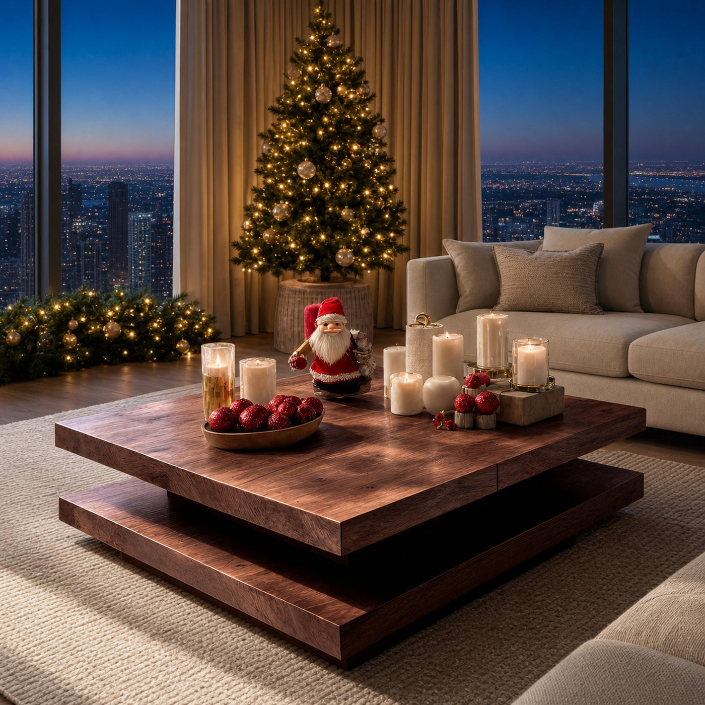 Mid Century Modern Coffee Table Solid Wood For Christmas Style - product view 7
