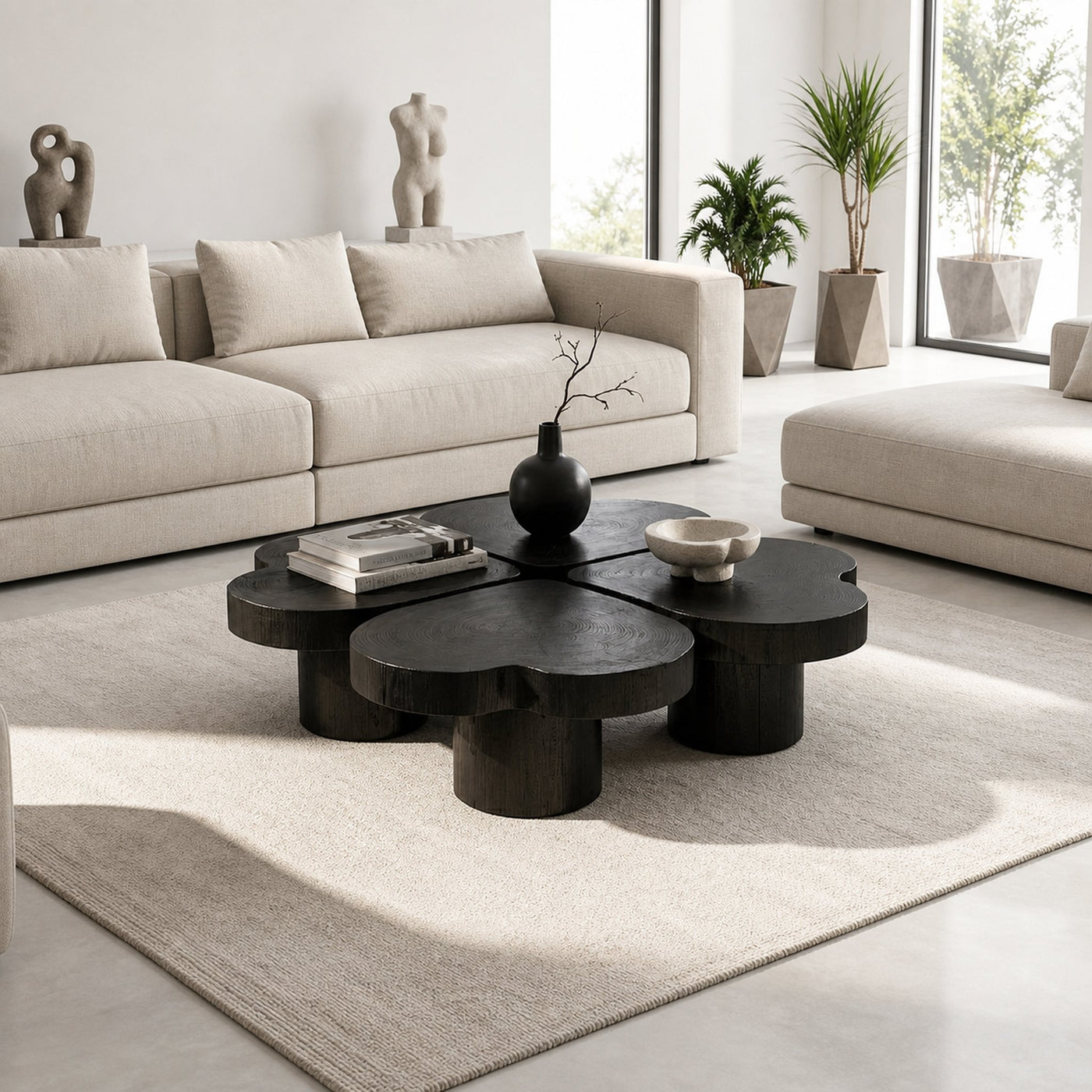 Mid Century Organic Modern Coffee Table Family Room - product view 7