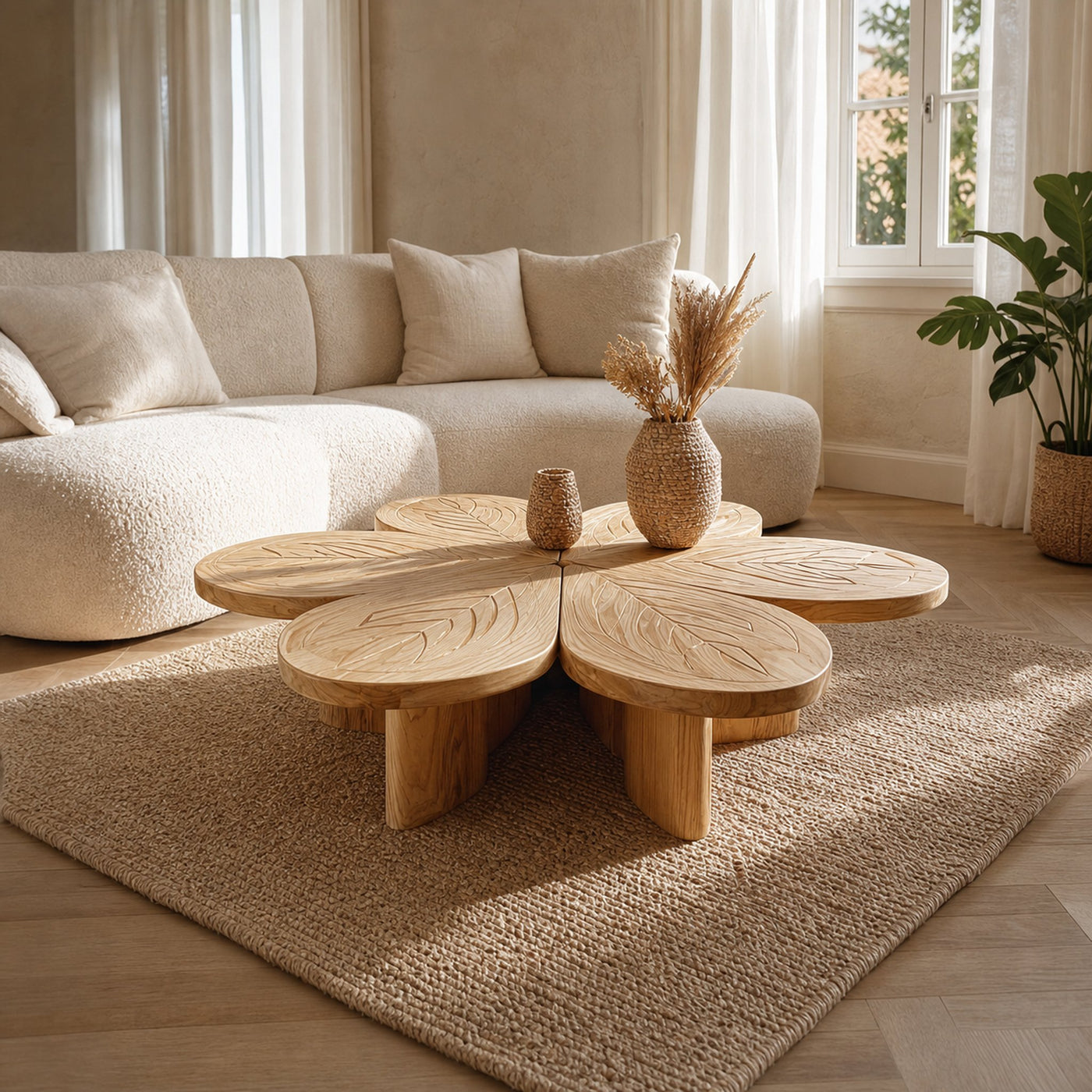 Mid Century Organic Petal Coffee Table Living Room Studio Room