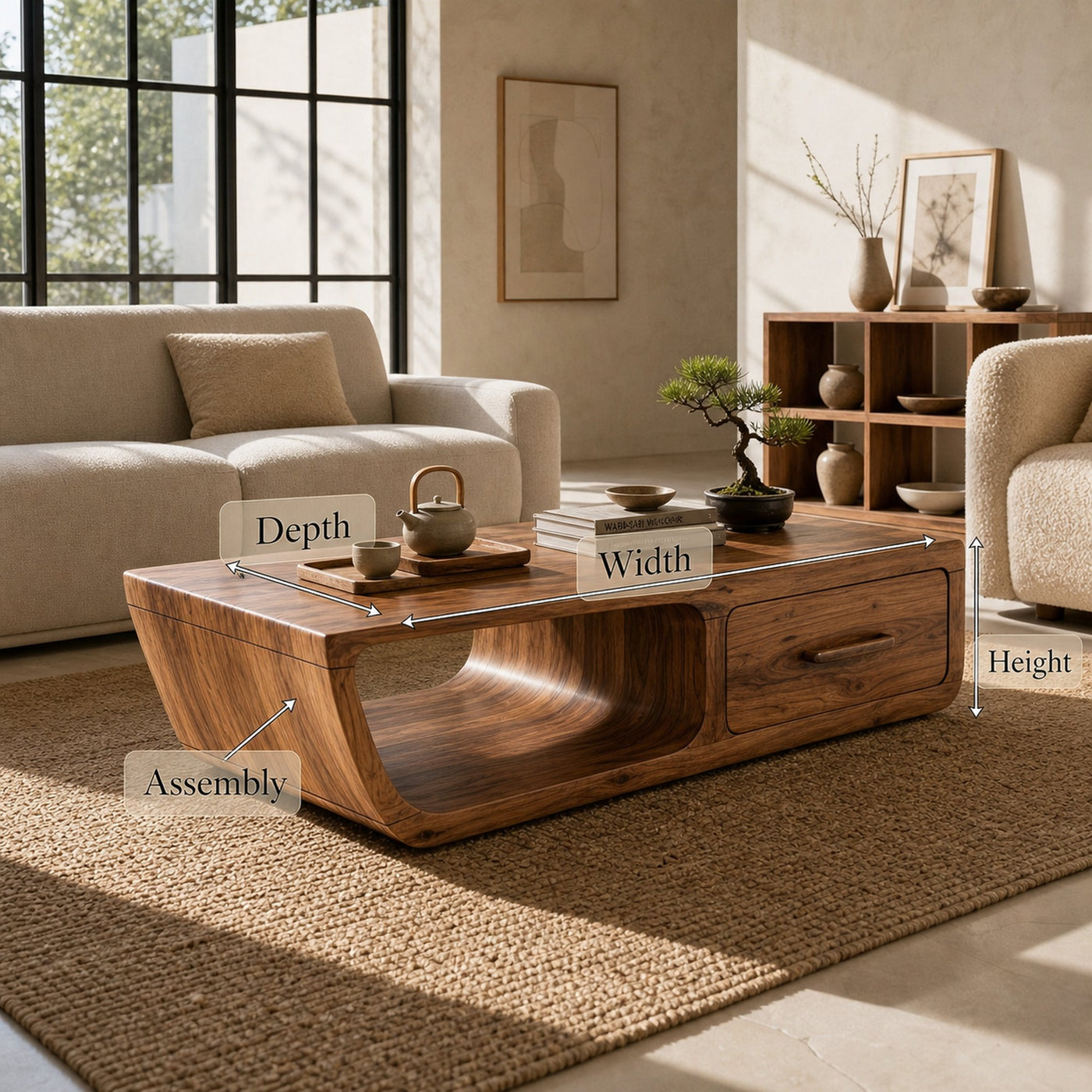 Mid Century Retro Coffee Table Living Room - product view 8