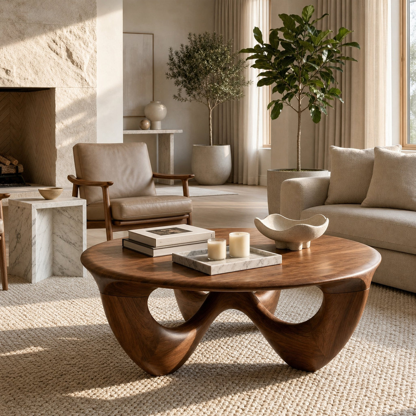 Mid Century Round Coffee Table Bedroom Lounge