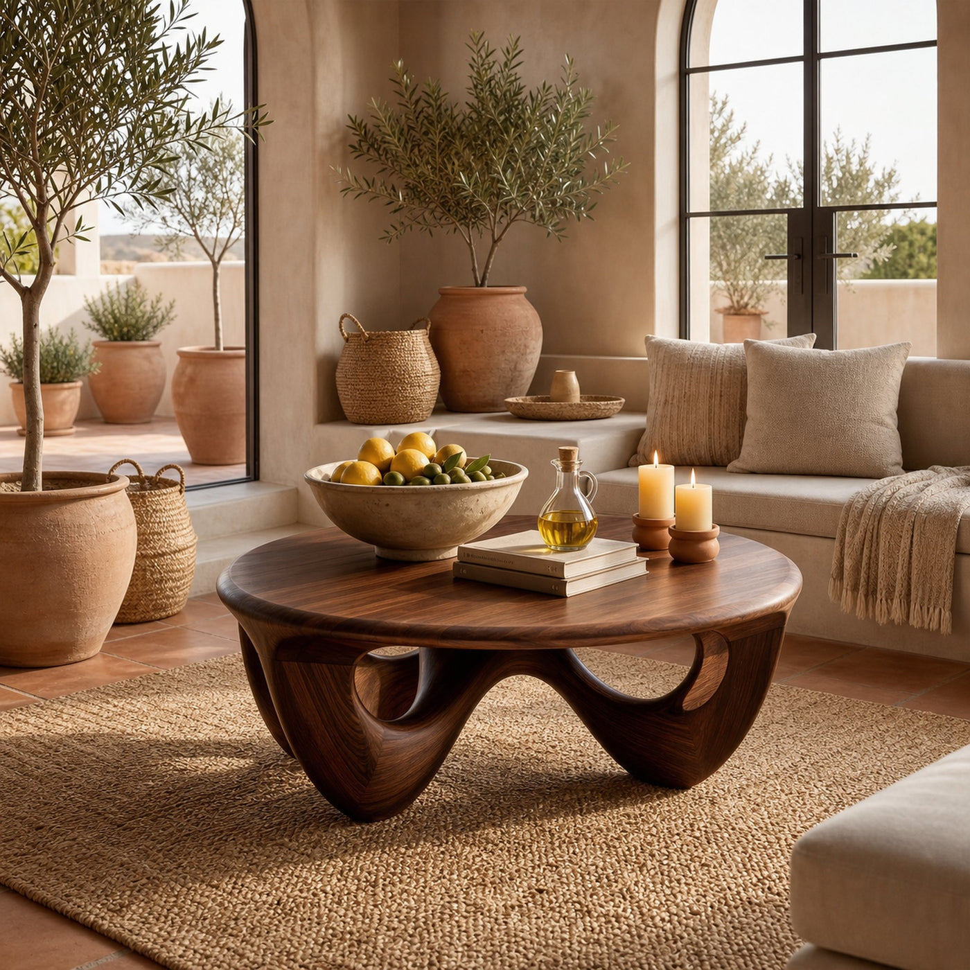 Mid Century Round Coffee Table Bedroom Lounge - product view 6