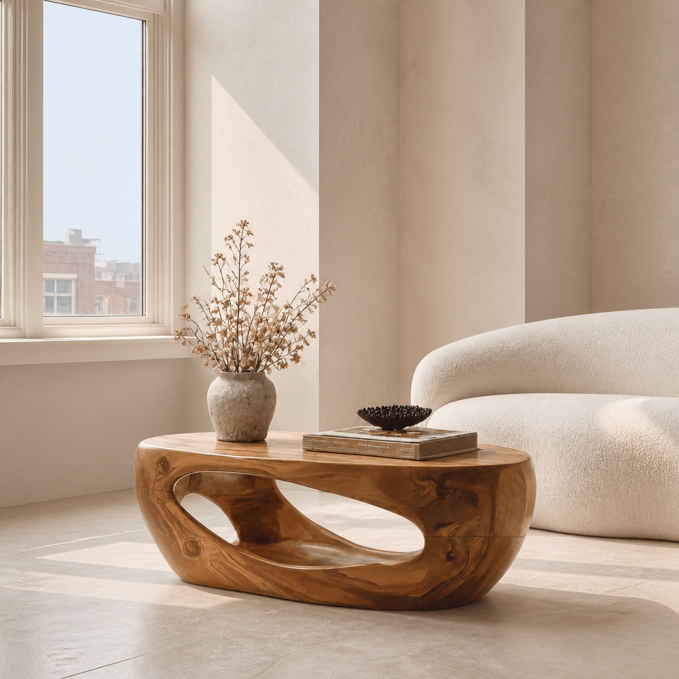 Mid Century Sculptural Coffee Table For Living Room