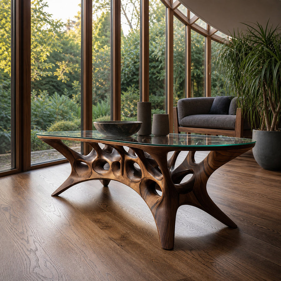Mid Century Sculptural Coffee Table Living Room