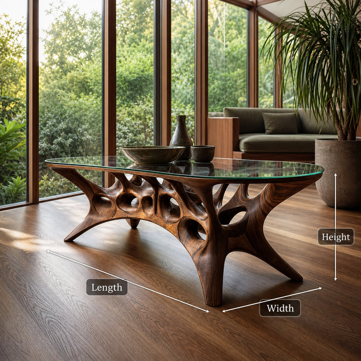 Mid Century Sculptural Coffee Table Living Room - product view 7