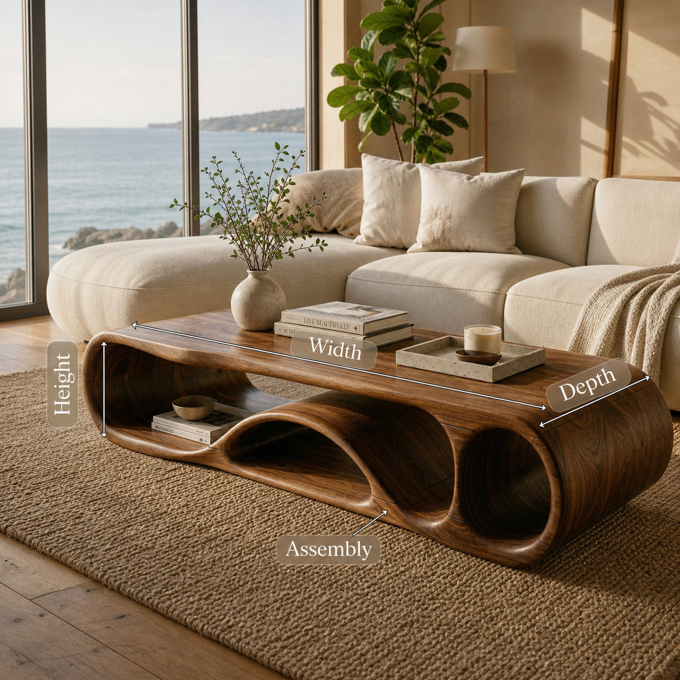 Mid Century Sculptural Coffee Table Lounge - product view 8