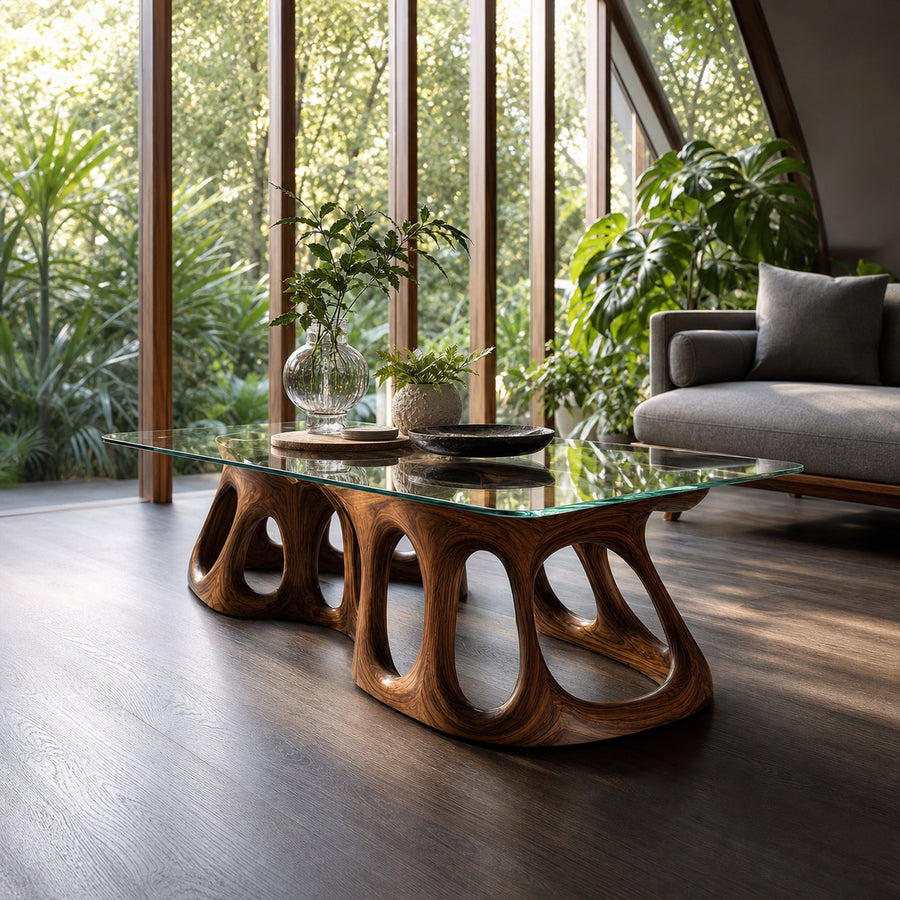 Mid Century Sculptural Coffee Table Modern Living Room