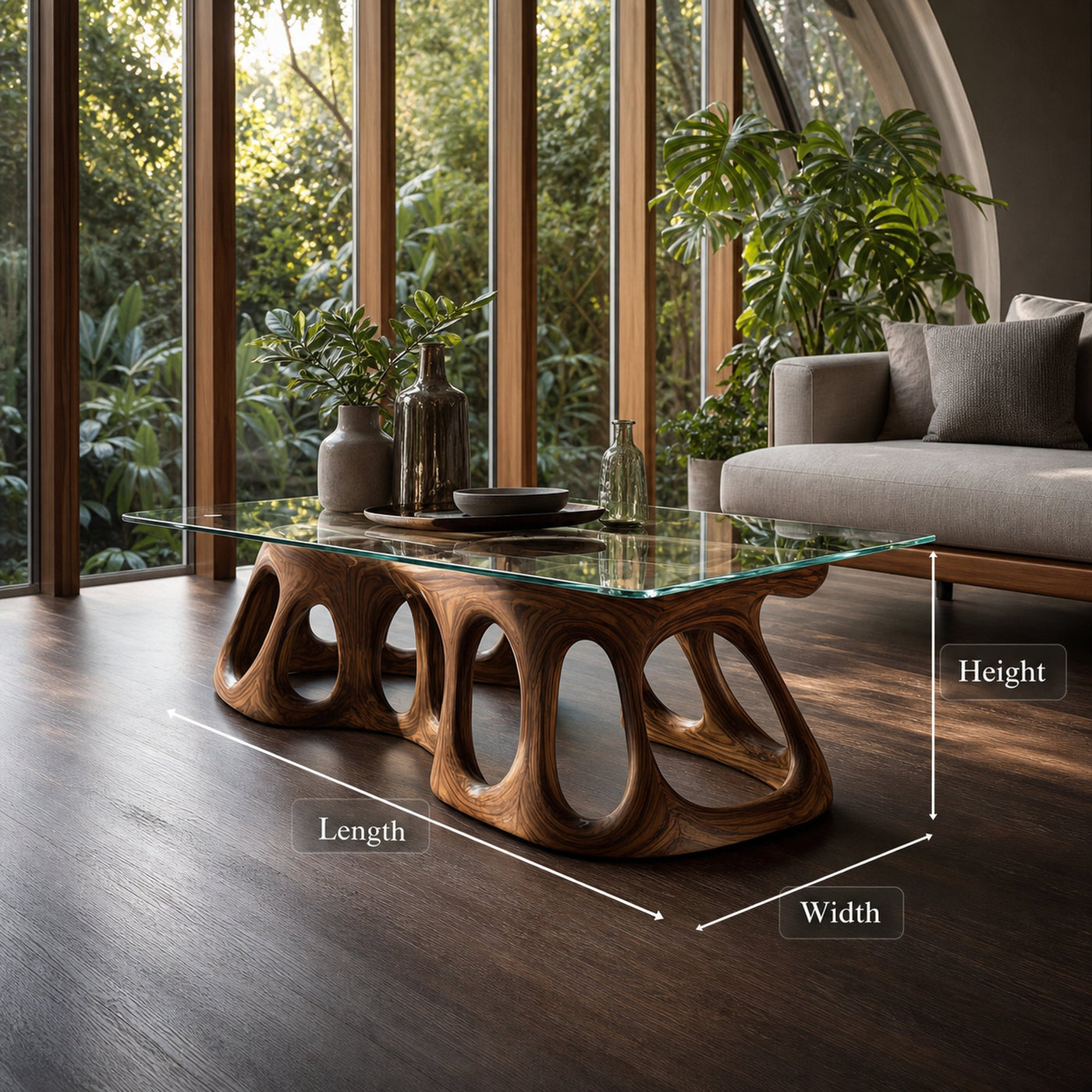 Mid Century Sculptural Coffee Table Modern Living Room - product view 7