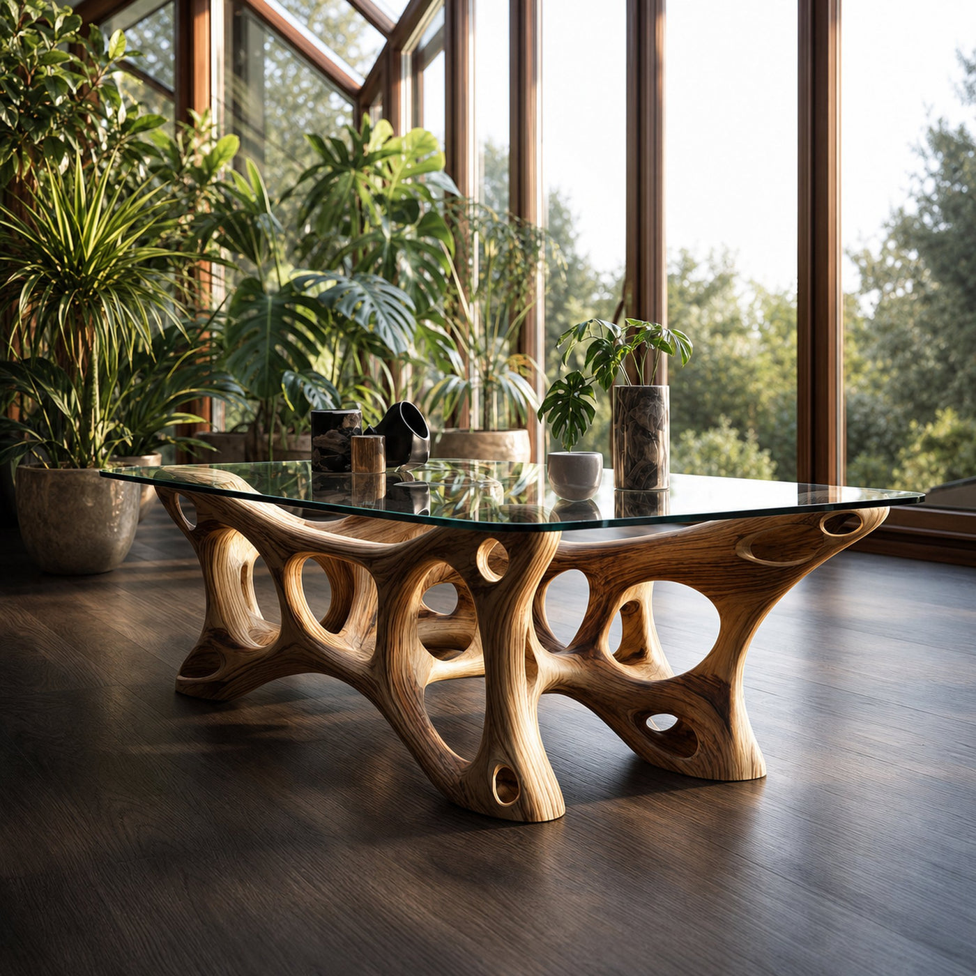 Mid Century Sculptural Coffee Table Modern Living Room