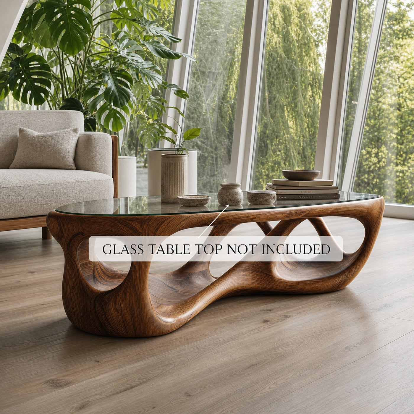 Mid Century Sculptural Coffee Table Modern Living Room - product view 6